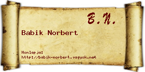 Babik Norbert névjegykártya