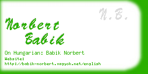 norbert babik business card